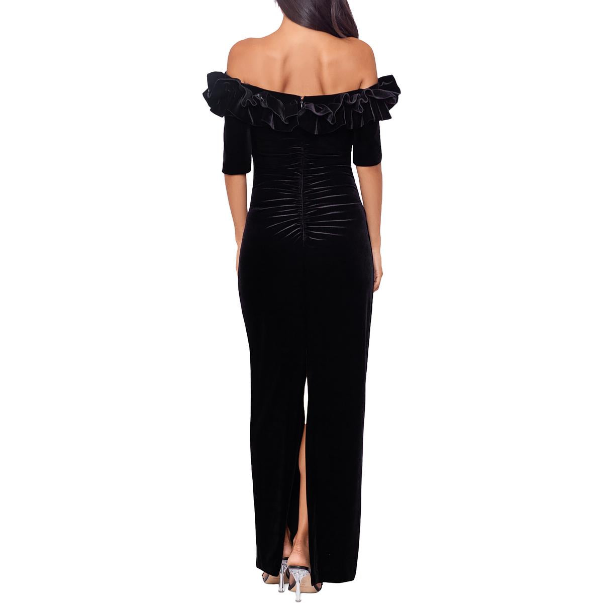 Xscape Womens Velvet Long Evening Dress