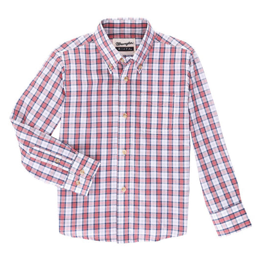 Wrangler Boy's Red Plaid Shirt