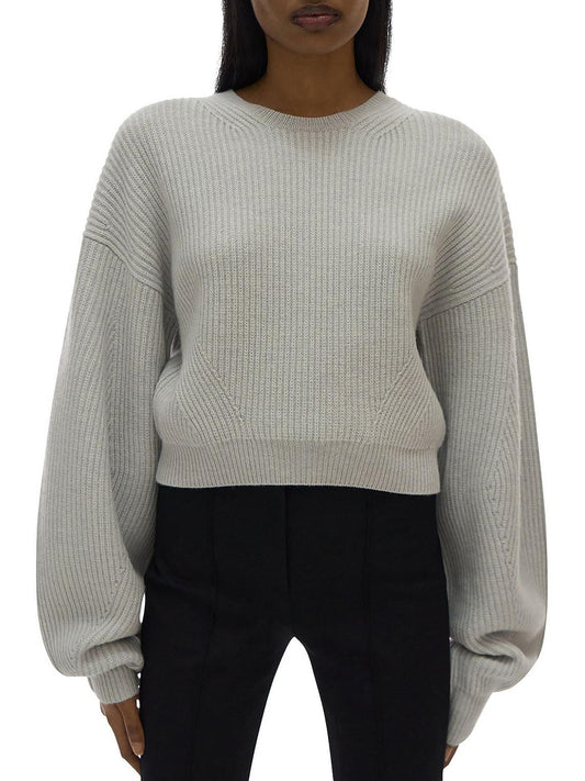 Womens Cable Knit Crewneck Pullover Sweater